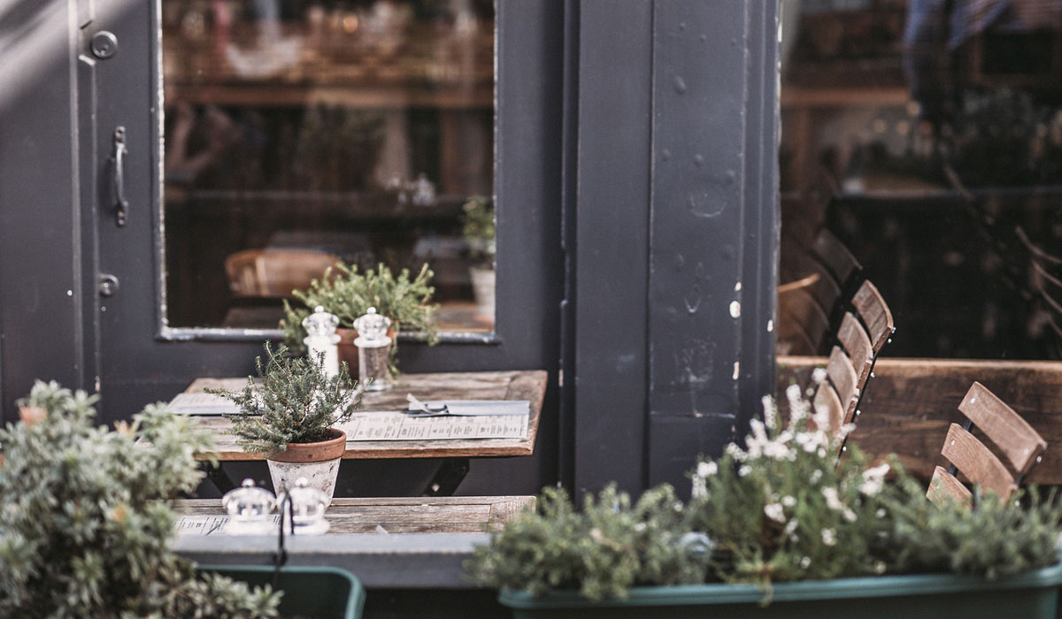 The Patio Area Of A Restaurant