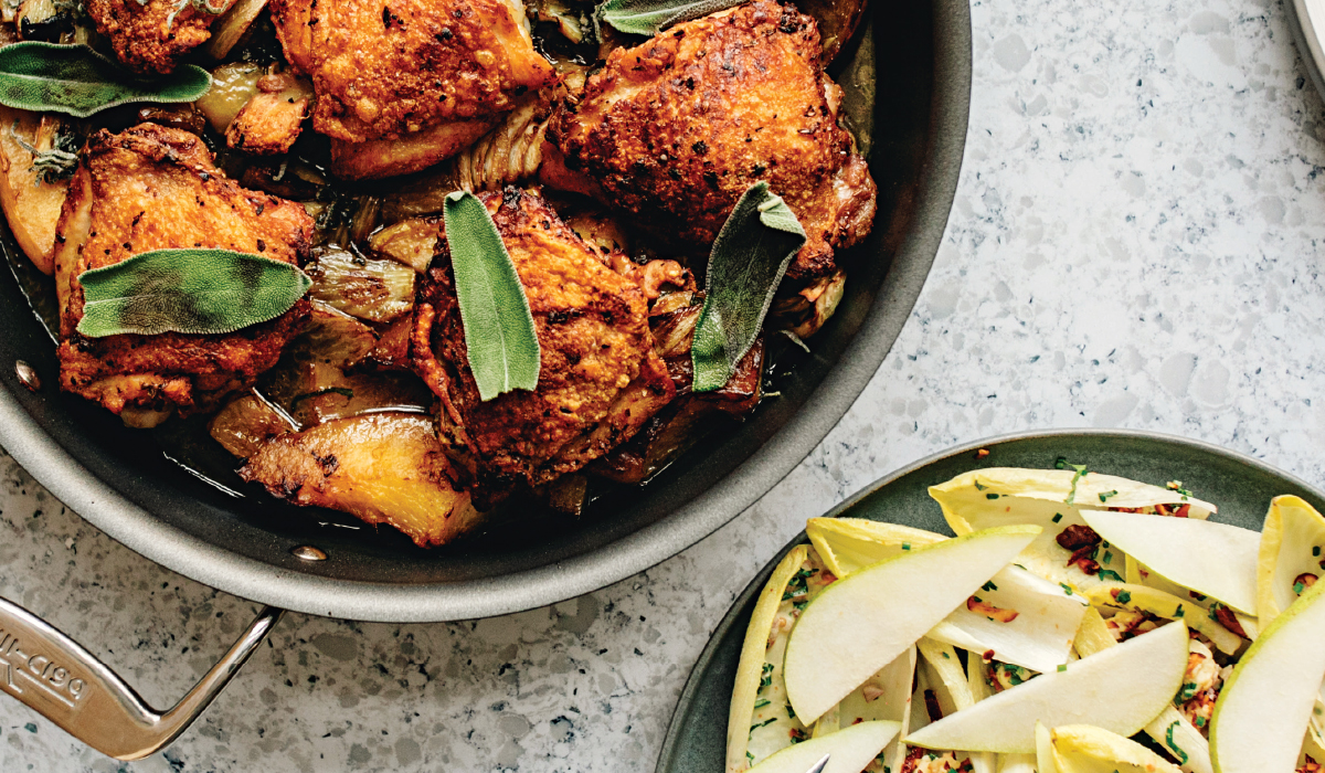 Chef Gavin Kaysen launched a virtual class during covid to connect with people and teach them how to make some of his favorite at-home dishes, like Crispy chicken thighs and a kale and squash salad.&nbsp;