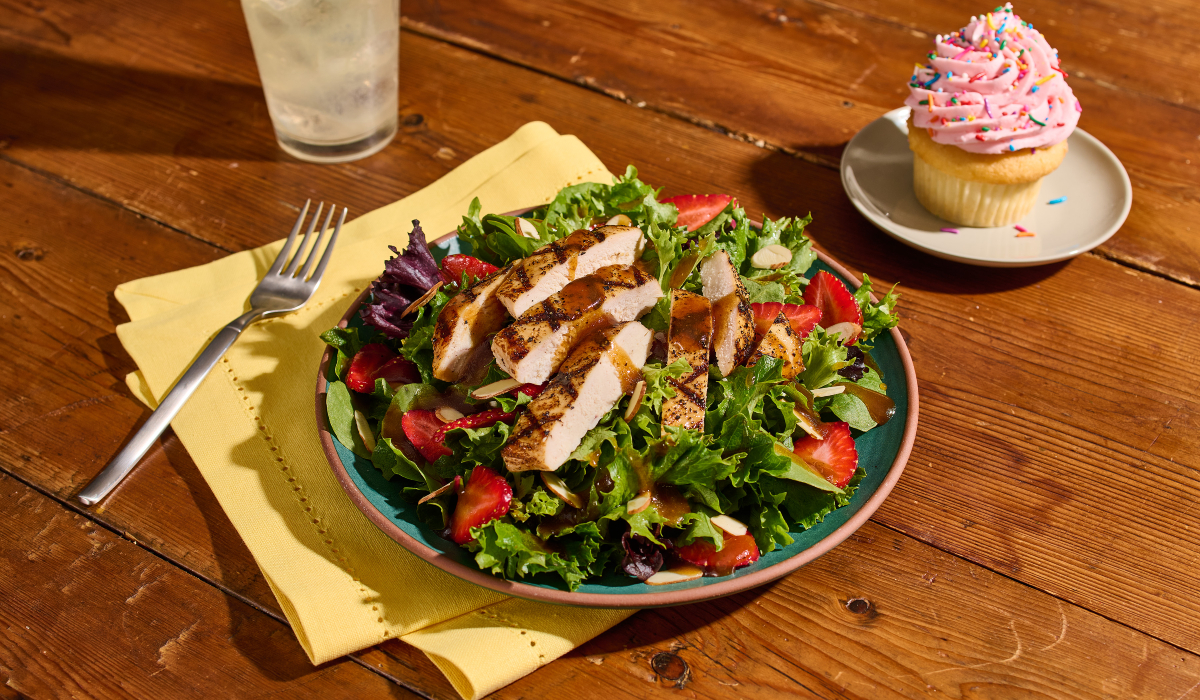 Strawberry Summer Grilled Chicken Salad.